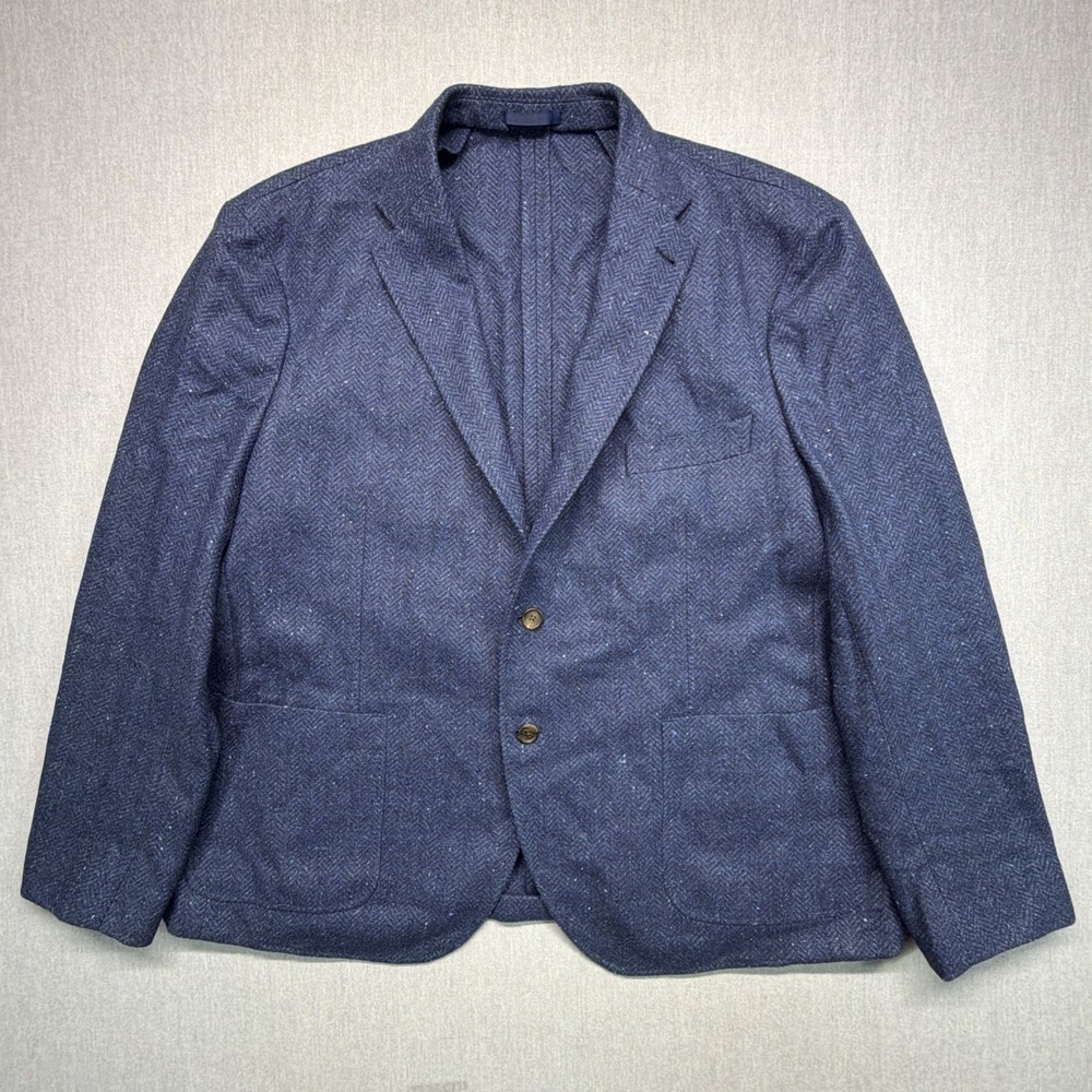 Proper Cloth Unstructured Herringbone Blazer Wool Silk Blend Men's Size 52